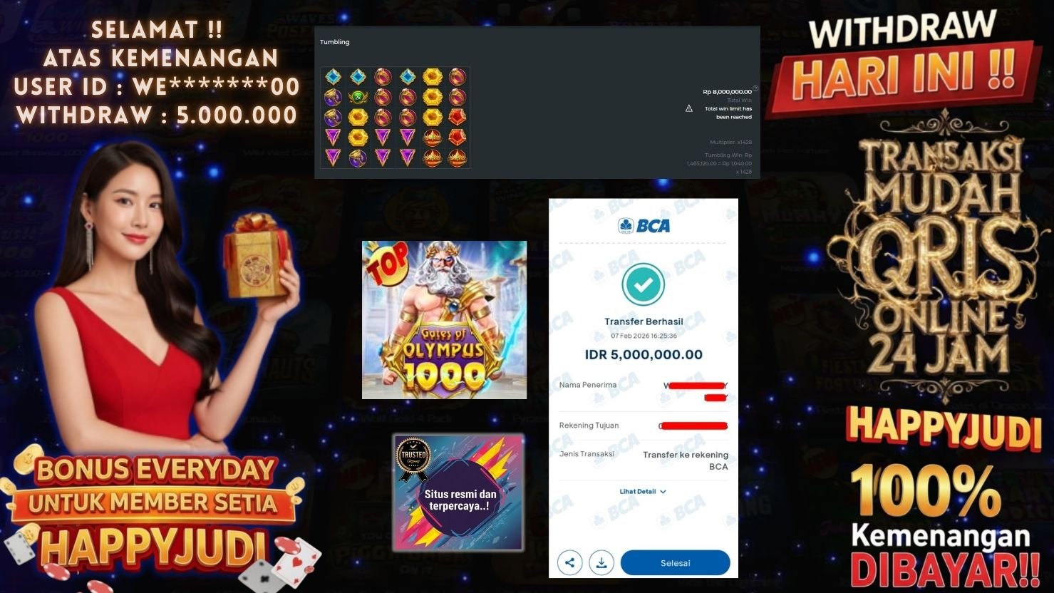 HAPPYJUDI JACKPOT SLOT GATES OF OLYMPUS 1000